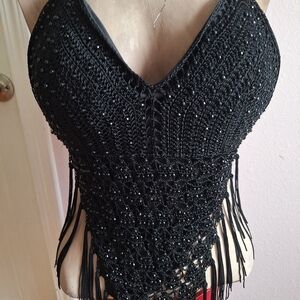 MKM Designs Black Sequin Top